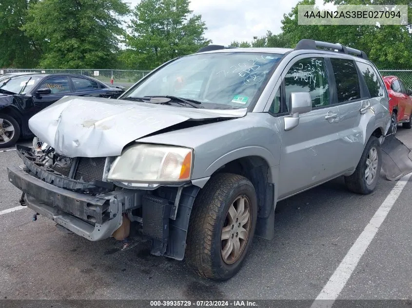 2011 Mitsubishi Endeavor VIN: 4A4JN2AS3BE027094 Lot: 39935729