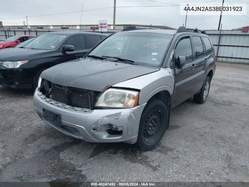 2011 Mitsubishi Endeavor VIN: 4A4JN2AS3BE031923 Lot: 40247492