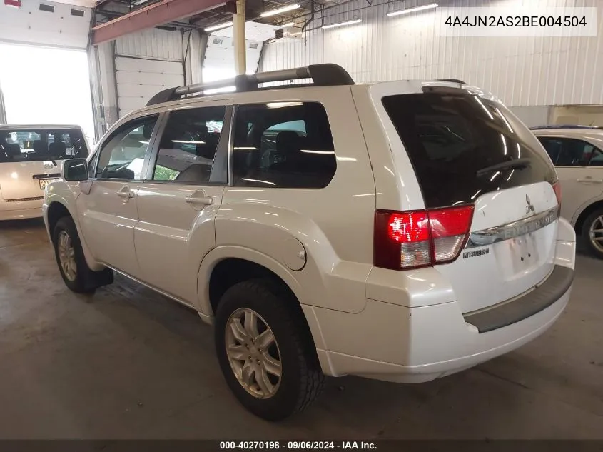 2011 Mitsubishi Endeavor VIN: 4A4JN2AS2BE004504 Lot: 40270198