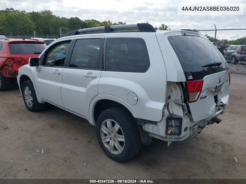 2011 Mitsubishi Endeavor Ls VIN: 4A4JN2AS8BE036020 Lot: 40347236