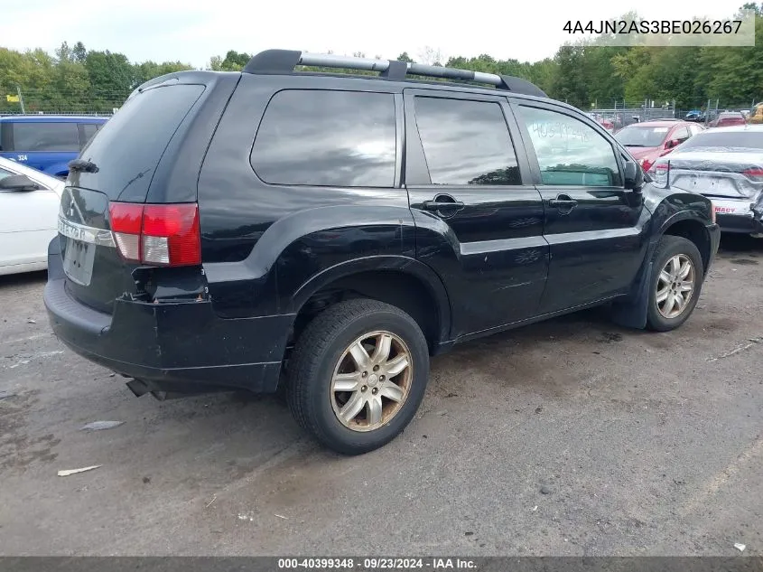 2011 Mitsubishi Endeavor VIN: 4A4JN2AS3BE026267 Lot: 40399348