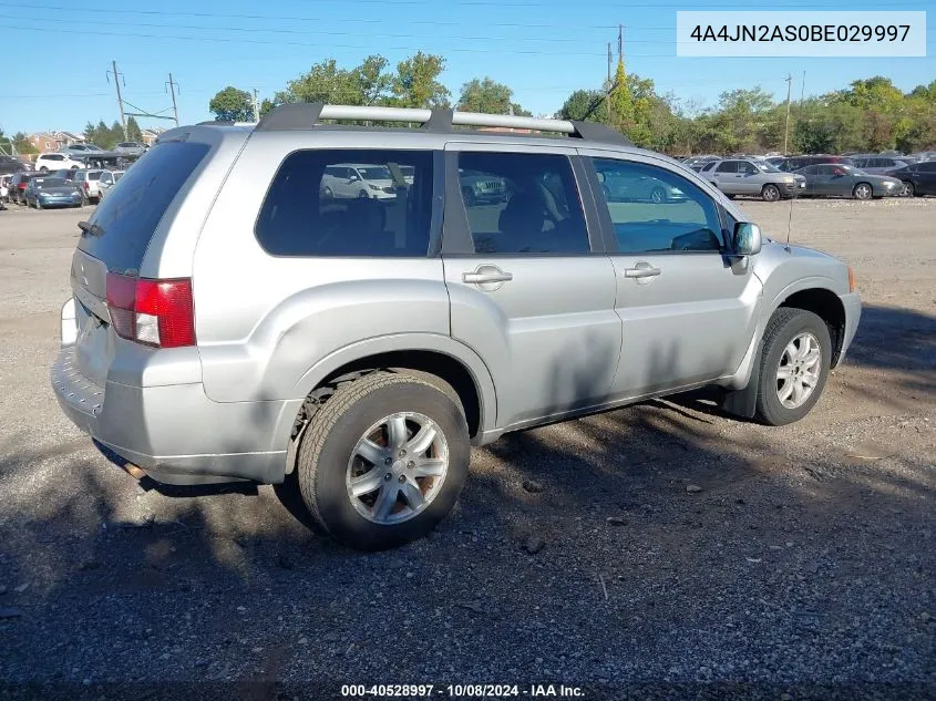 2011 Mitsubishi Endeavor VIN: 4A4JN2AS0BE029997 Lot: 40528997