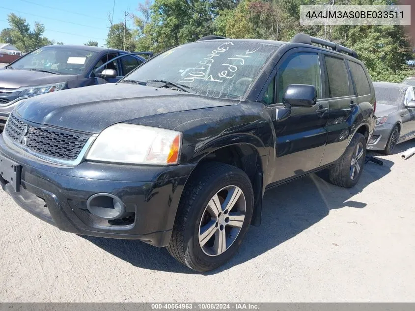 2011 Mitsubishi Endeavor Se VIN: 4A4JM3AS0BE033511 Lot: 40554963