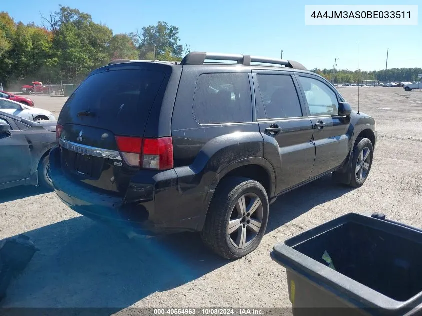 2011 Mitsubishi Endeavor Se VIN: 4A4JM3AS0BE033511 Lot: 40554963