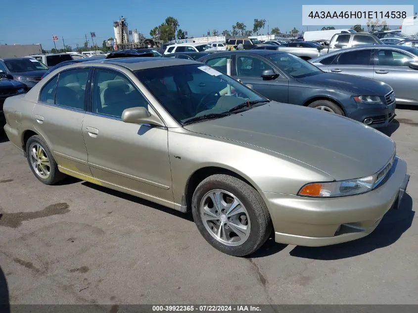 2001 Mitsubishi Galant Es V6/Gtz VIN: 4A3AA46H01E114538 Lot: 39922365