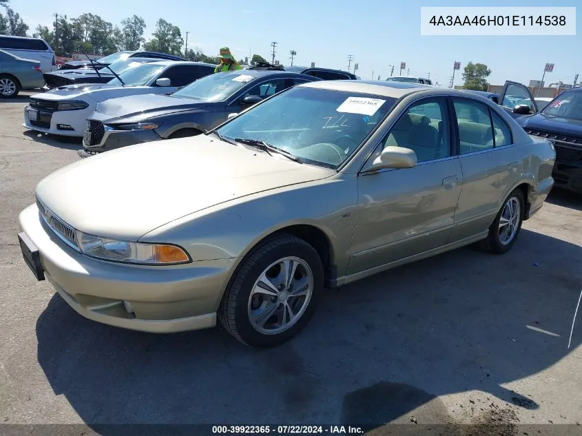 2001 Mitsubishi Galant Es V6/Gtz VIN: 4A3AA46H01E114538 Lot: 39922365