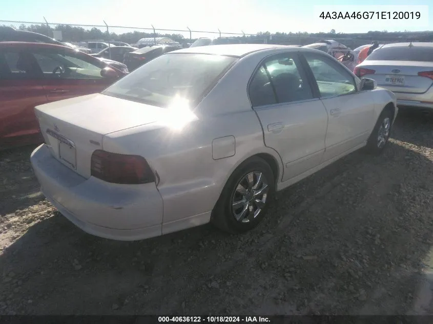 2001 Mitsubishi Galant Es VIN: 4A3AA46G71E120019 Lot: 40636122