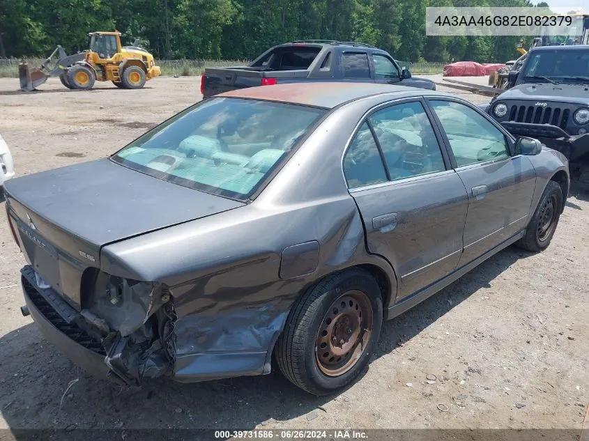 2002 Mitsubishi Galant Es/Ls VIN: 4A3AA46G82E082379 Lot: 39731586