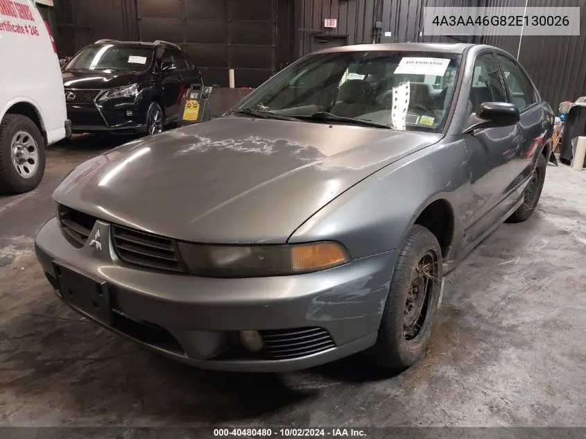 2002 Mitsubishi Galant Es/Ls VIN: 4A3AA46G82E130026 Lot: 40480480