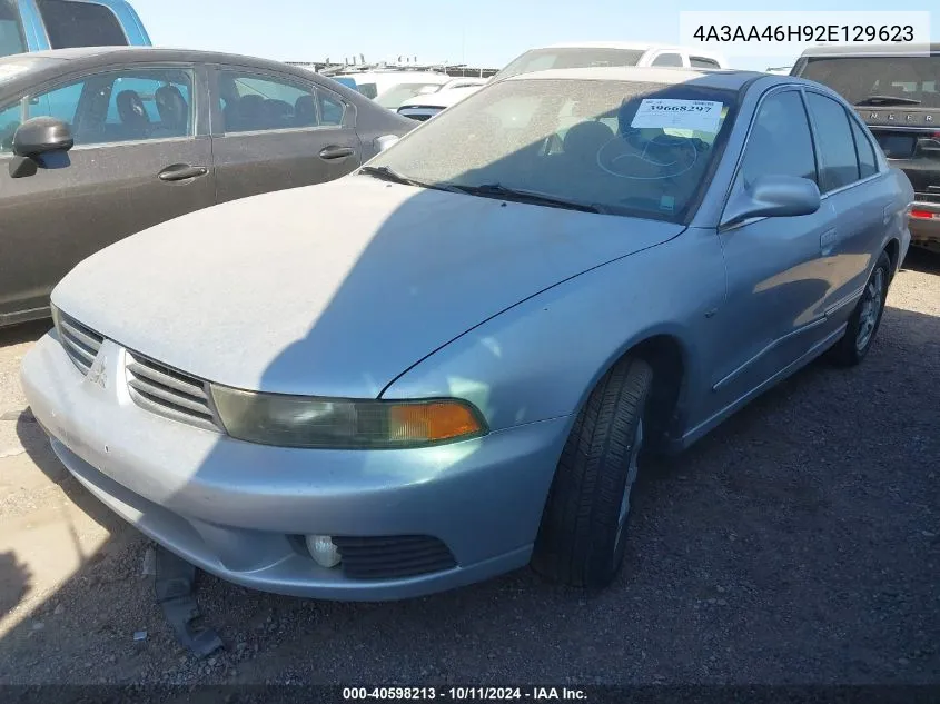 2002 Mitsubishi Galant Es V6/Gtz/Ls V6 VIN: 4A3AA46H92E129623 Lot: 40598213