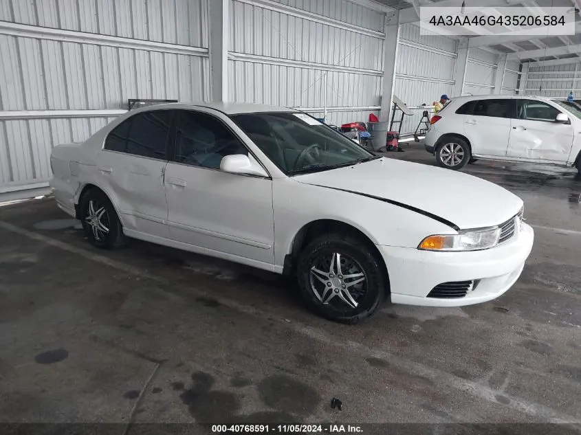 2003 Mitsubishi Galant Es/Ls VIN: 4A3AA46G435206584 Lot: 40768591