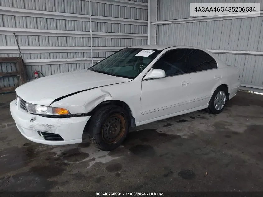 2003 Mitsubishi Galant Es/Ls VIN: 4A3AA46G435206584 Lot: 40768591