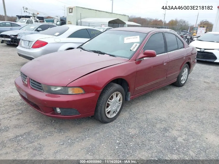 4A3AA46G03E218182 2003 Mitsubishi Galant Es/Ls