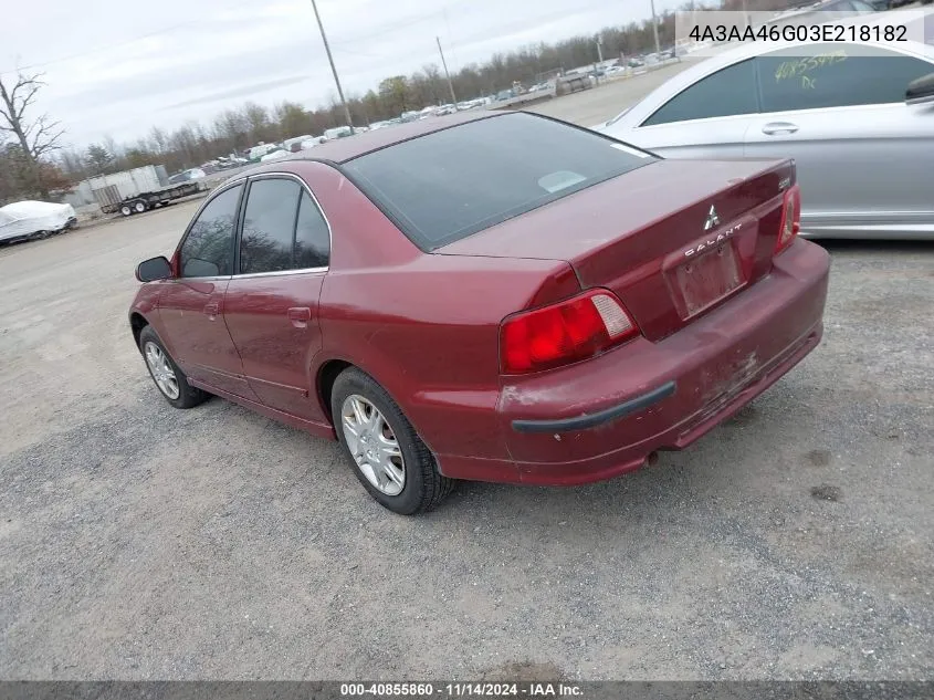 4A3AA46G03E218182 2003 Mitsubishi Galant Es/Ls