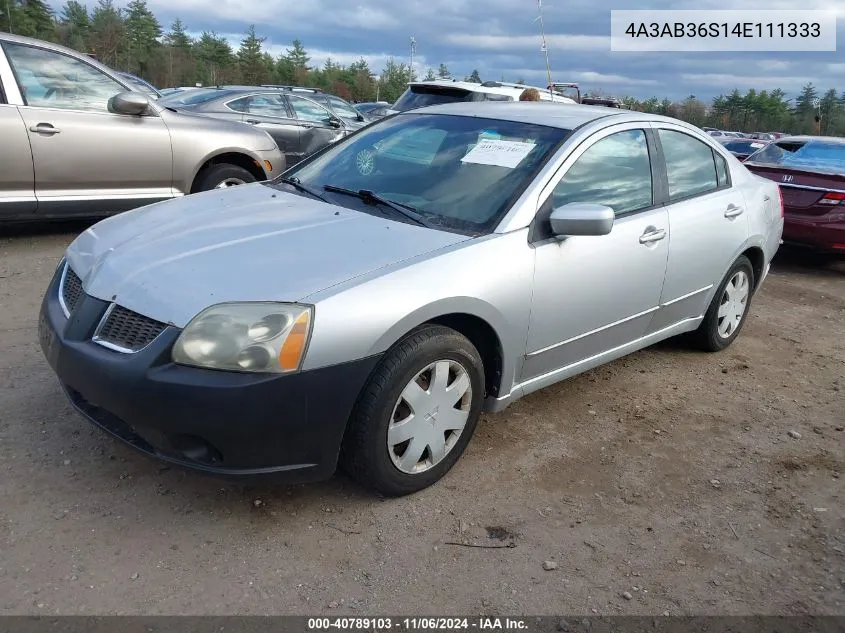 2004 Mitsubishi Galant Ls VIN: 4A3AB36S14E111333 Lot: 40789103