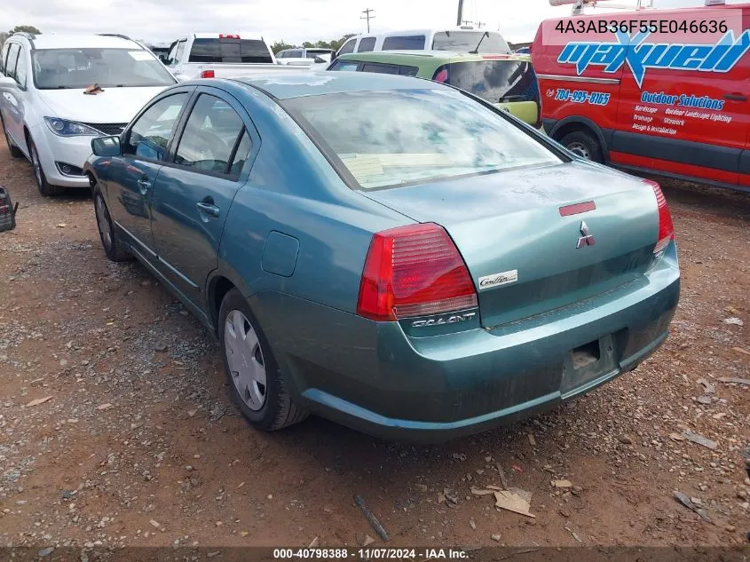 2005 Mitsubishi Galant Es/Se VIN: 4A3AB36F55E046636 Lot: 40798388