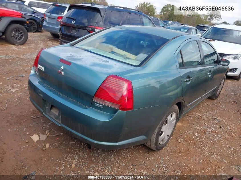 2005 Mitsubishi Galant Es/Se VIN: 4A3AB36F55E046636 Lot: 40798388