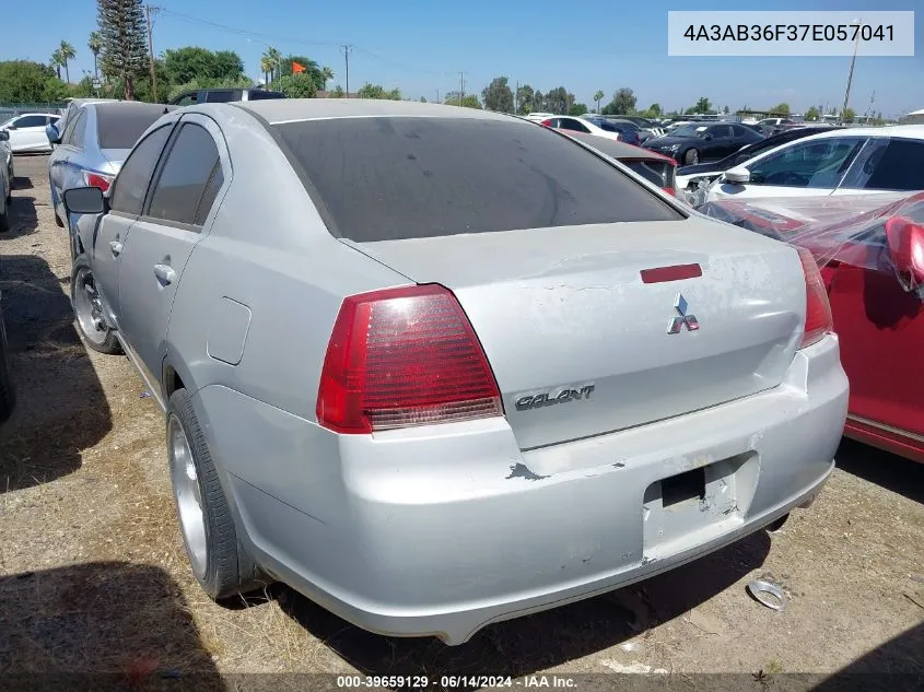 2007 Mitsubishi Galant Es/Se VIN: 4A3AB36F37E057041 Lot: 39659129