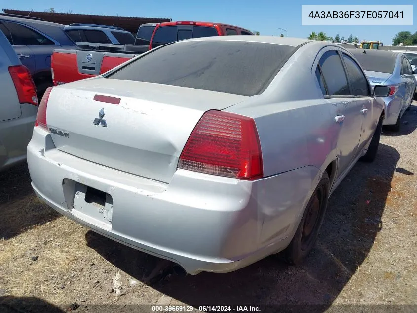 2007 Mitsubishi Galant Es/Se VIN: 4A3AB36F37E057041 Lot: 39659129