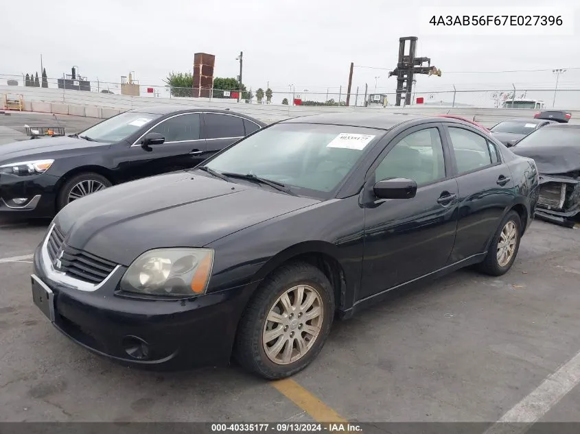 2007 Mitsubishi Galant Es VIN: 4A3AB56F67E027396 Lot: 40335177