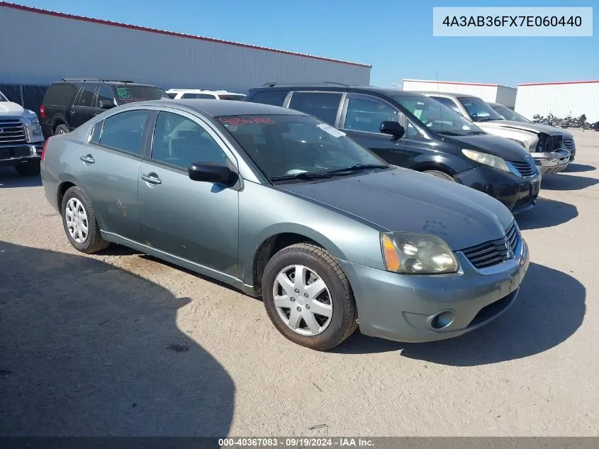 2007 Mitsubishi Galant Es/Se VIN: 4A3AB36FX7E060440 Lot: 40367083