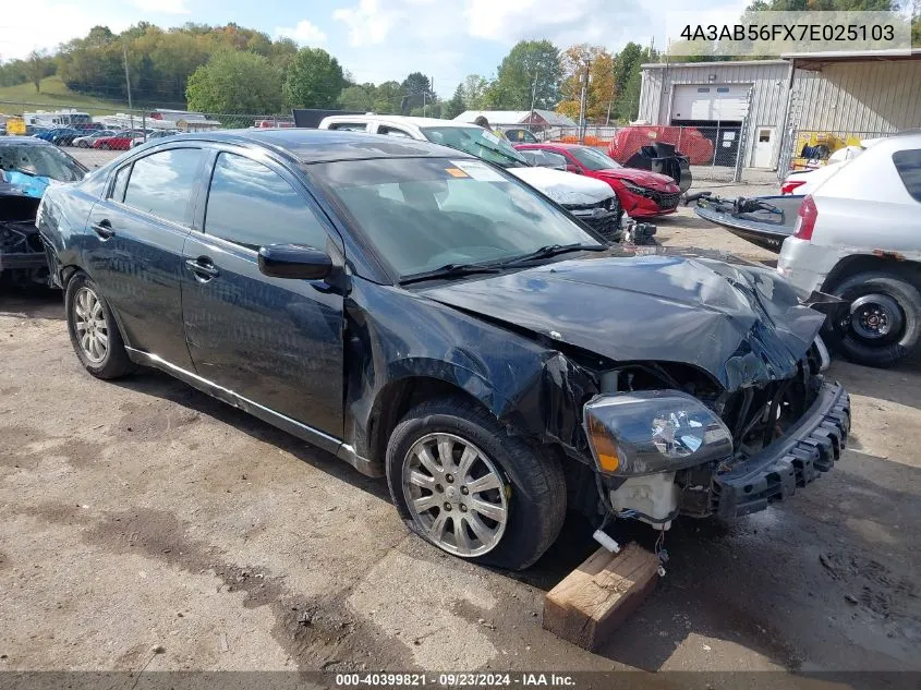 2007 Mitsubishi Galant Es VIN: 4A3AB56FX7E025103 Lot: 40399821