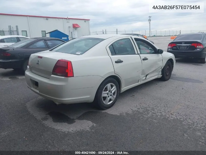 2007 Mitsubishi Galant De VIN: 4A3AB26F57E075454 Lot: 40421690