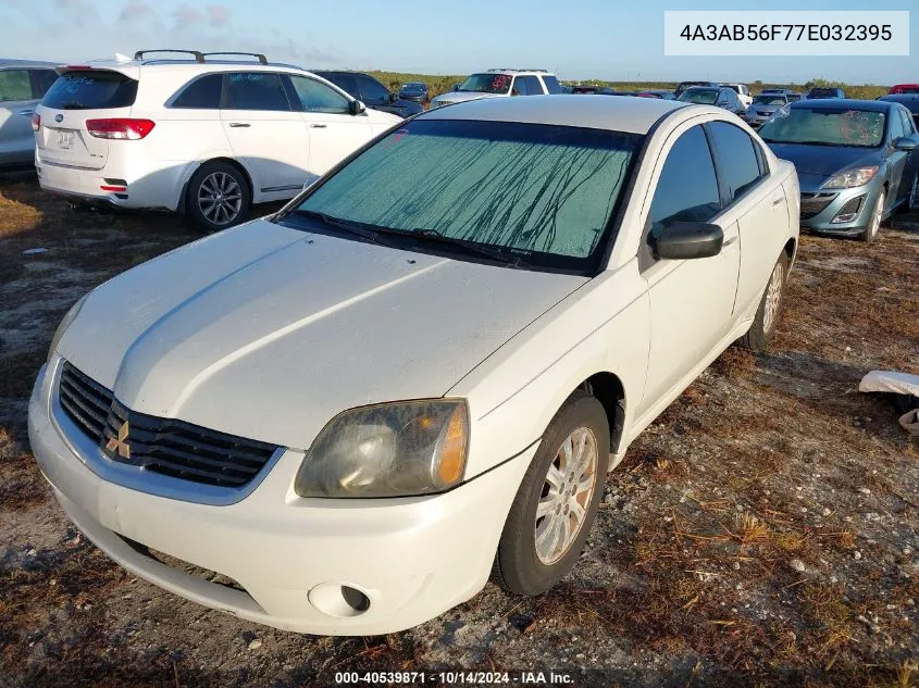 2007 Mitsubishi Galant Es VIN: 4A3AB56F77E032395 Lot: 40539871