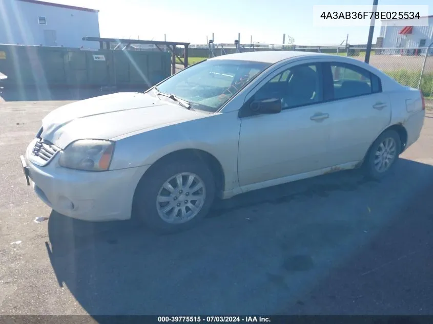 4A3AB36F78E025534 2008 Mitsubishi Galant Es