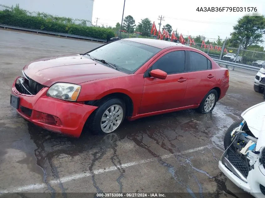 2009 Mitsubishi Galant Es/Sport Edition VIN: 4A3AB36F79E031576 Lot: 39753086