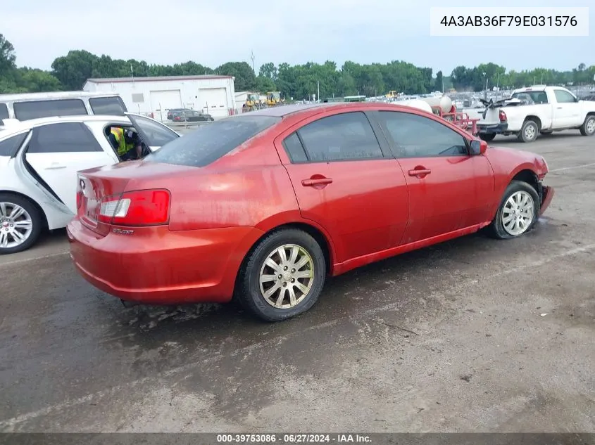 2009 Mitsubishi Galant Es/Sport Edition VIN: 4A3AB36F79E031576 Lot: 39753086