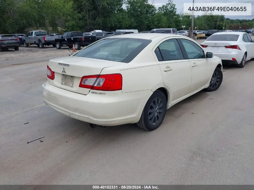 2009 Mitsubishi Galant Es/Sport Edition VIN: 4A3AB36F49E040655 Lot: 40152331