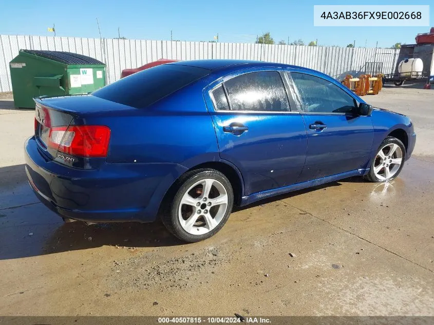 2009 Mitsubishi Galant Es/Sport Edition VIN: 4A3AB36FX9E002668 Lot: 40507815