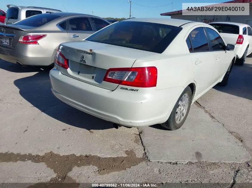 2009 Mitsubishi Galant Es/Sport Edition VIN: 4A3AB36F29E040010 Lot: 40799562