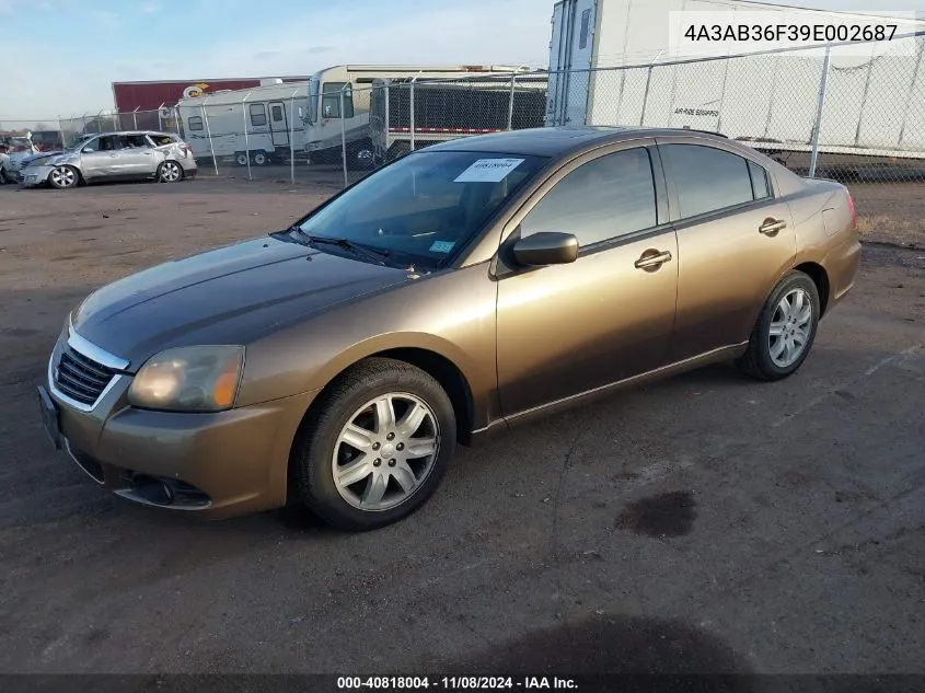 2009 Mitsubishi Galant Es/Sport Edition VIN: 4A3AB36F39E002687 Lot: 40818004