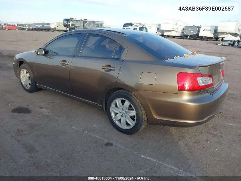 2009 Mitsubishi Galant Es/Sport Edition VIN: 4A3AB36F39E002687 Lot: 40818004