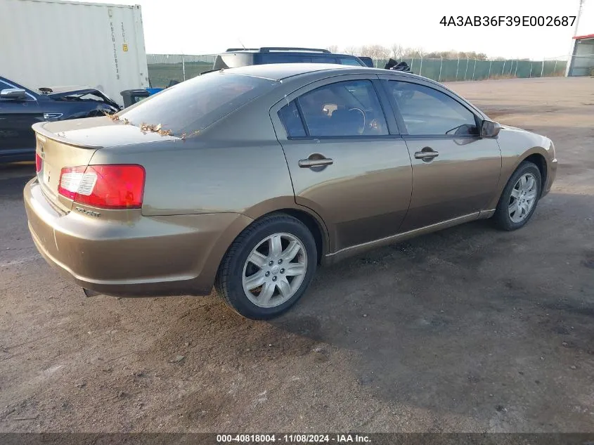 2009 Mitsubishi Galant Es/Sport Edition VIN: 4A3AB36F39E002687 Lot: 40818004