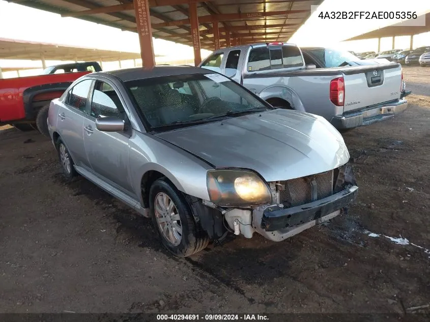 2010 Mitsubishi Galant Fe VIN: 4A32B2FF2AE005356 Lot: 40294691