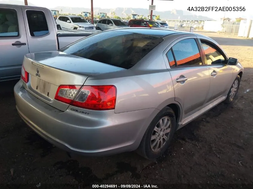 2010 Mitsubishi Galant Fe VIN: 4A32B2FF2AE005356 Lot: 40294691