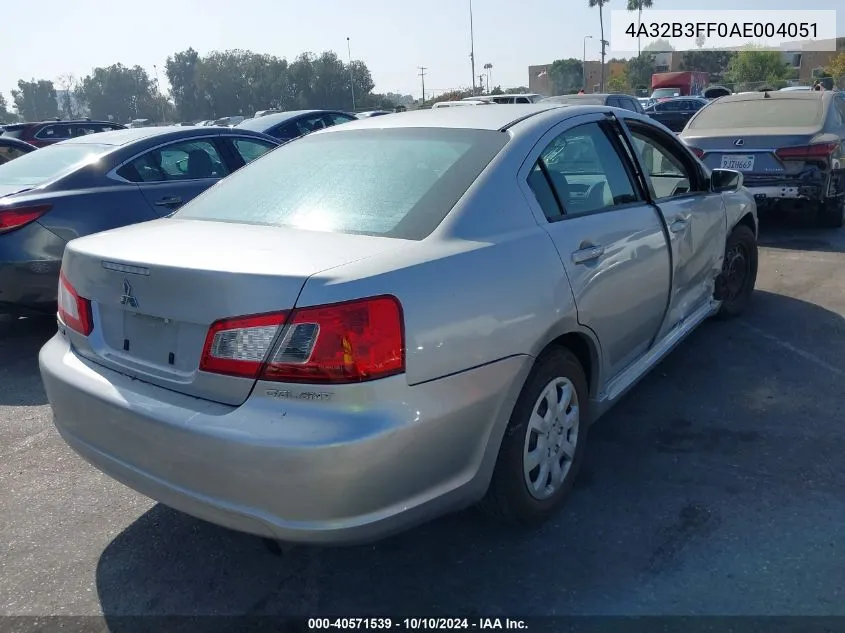 2010 Mitsubishi Galant Es/Se VIN: 4A32B3FF0AE004051 Lot: 40571539