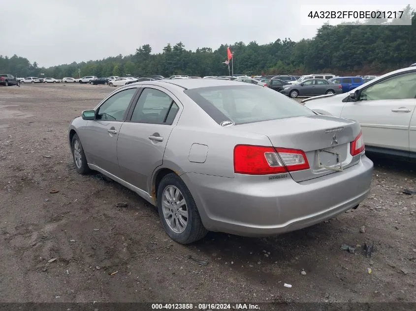 2011 Mitsubishi Galant VIN: 4A32B2FF0BE021217 Lot: 40123858