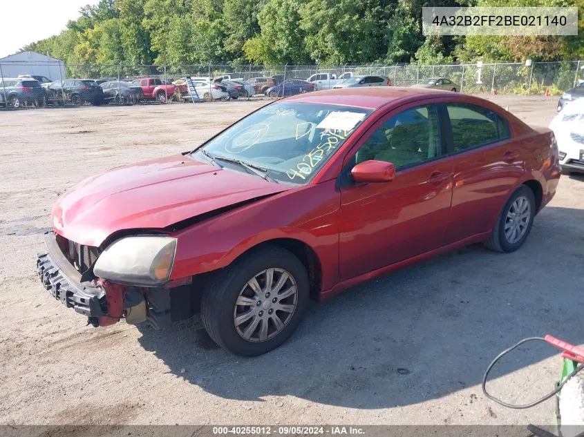 2011 Mitsubishi Galant Fe VIN: 4A32B2FF2BE021140 Lot: 40255012