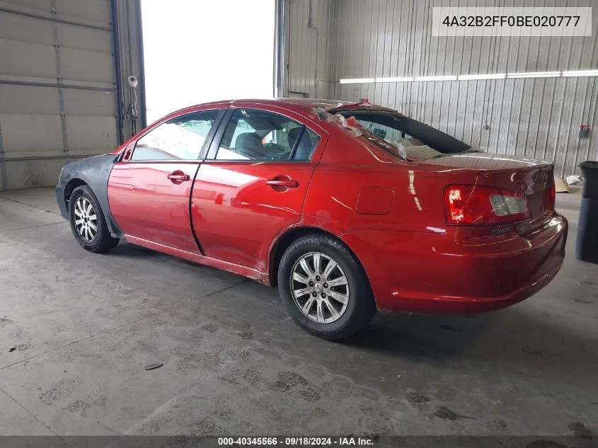 2011 Mitsubishi Galant VIN: 4A32B2FF0BE020777 Lot: 40345566