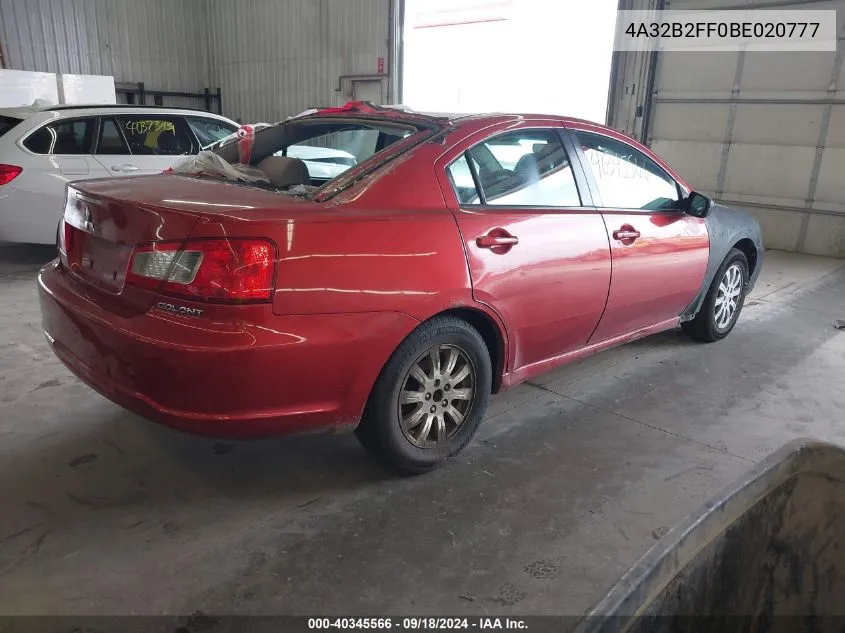 2011 Mitsubishi Galant VIN: 4A32B2FF0BE020777 Lot: 40345566