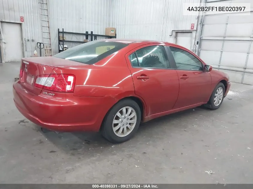 2011 Mitsubishi Galant VIN: 4A32B2FF1BE020397 Lot: 40398331