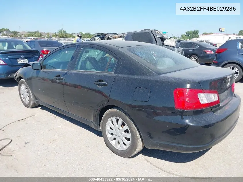 2011 Mitsubishi Galant Fe VIN: 4A32B2FF4BE029286 Lot: 40435922