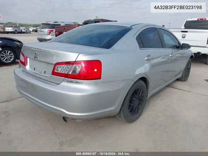 2011 Mitsubishi Galant Es/Se VIN: 4A32B3FF2BE023198 Lot: 40580187