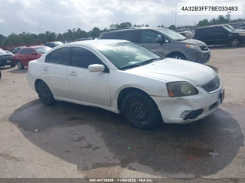 2011 Mitsubishi Galant Es/Se VIN: 4A32B3FF7BE033483 Lot: 40739509