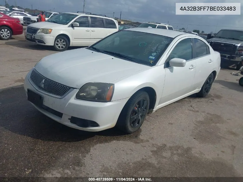 2011 Mitsubishi Galant Es/Se VIN: 4A32B3FF7BE033483 Lot: 40739509