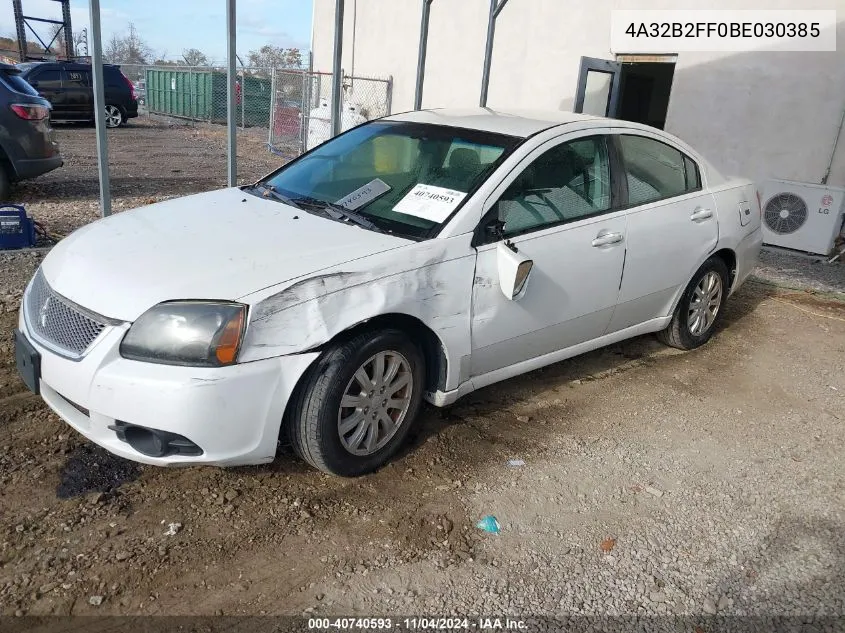 2011 Mitsubishi Galant Fe VIN: 4A32B2FF0BE030385 Lot: 40740593